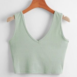 Ribbed crop tank top